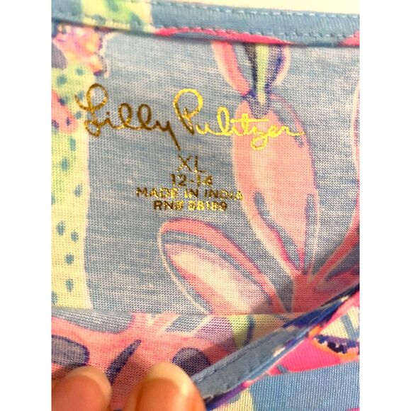 Girl's Lilly Pulitzer NWOT Mini Geanna Dress In Multi Splendor In The Sand - Picture 3 of 4